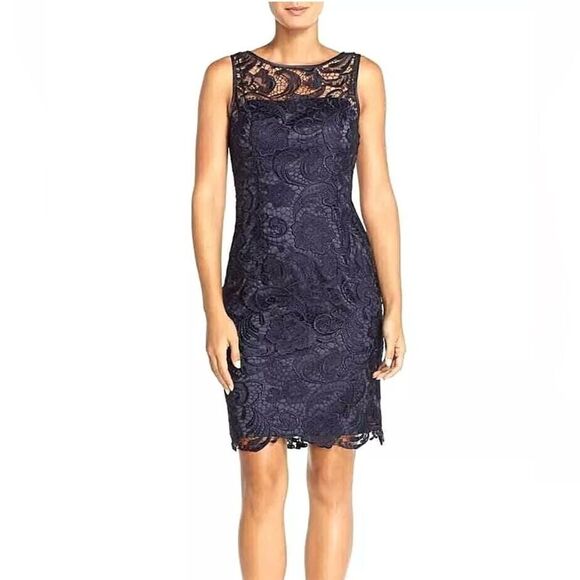 Adrianna Papell Dresses & Skirts - Adrianna Papell | Elegant Navy Lace Dress | Size: 2 | NWT